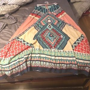 Tribal print maxi skirt.